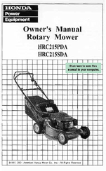 Honda HRC215PDA Owner's Manual