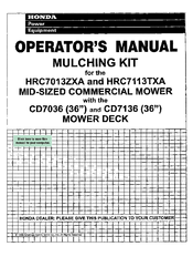 Honda HRC7013ZXA Operator's Manual