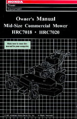 Honda HRC7020 Owner's Manual