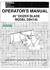 Honda DB4142 Operator's Manual