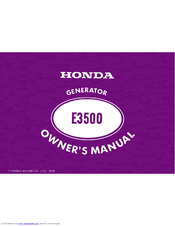 Honda E3500 Owner's Manual