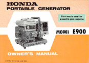 Honda E900 Owner's Manual