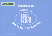 Honda E4500 Owner's Manual