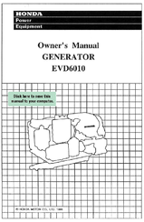 Honda EVD6010 Owner's Manual