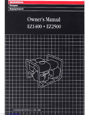 Honda EZ2500 Owner's Manual