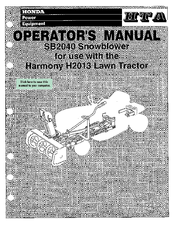 Honda H2013 Operator's Manual