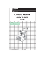 Honda HS50 Owner's Manual