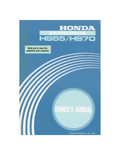 Honda HS70 Owner's Manual