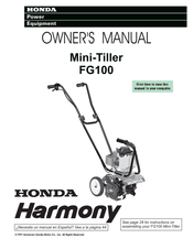 Honda HARMONY FG100 Owner's Manual