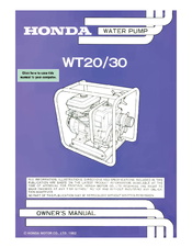 Honda WT30 Owner's Manual