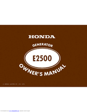 Honda E2500 Owner's Manual