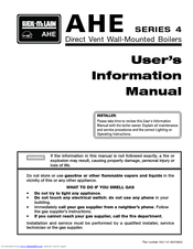 Weil-McLain AHE Series 4 User's Information Manual