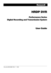 Honeywell HRDP DVR User Manual