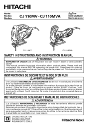 Hitachi CJ 110MVA Safety & Instruction Manual