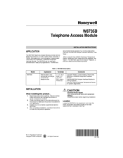 Honeywell W8735B Installation Instructions Manual
