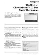 Honeywell CHRONOTHERM III T8621D User Manual