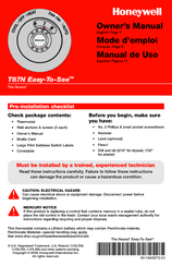Honeywell EASY-TO-SEE T87N Owner's Manual