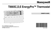 Honeywell ENERGYPRO T8665D Owner's Manual