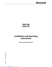 Honeywell PCR-110 Installation And Operating Instructions Manual