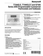 Honeywell T7300E Series Product Data