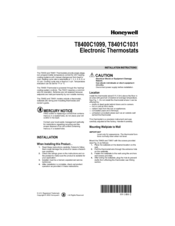 Honeywell T8401C1031 Installation Instructions Manual