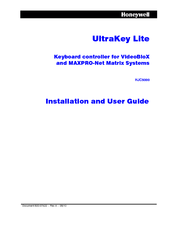 Honeywell UltraKey Lite HJC5000 Installation And User Manual