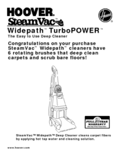 Hoover SteamVac Widepath TurboPOWER Owner's Manual