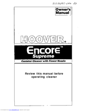 Hoover Encore Supreme 53391 Owner's Manual