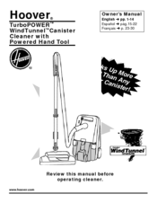 Hoover TurboPOWER TurboPOWER WindTunnel Canister Cleaner with Powered Hand Tool Owner's Manual