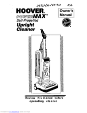 Hoover PowerMax U3745-910 Owner's Manual