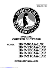 Hoshizaki COUNTER SHOWCASE HNC-210AA-L/R Instruction Manual