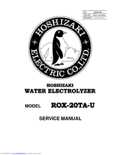 Hoshizaki ROX-20TA-U Service Manual