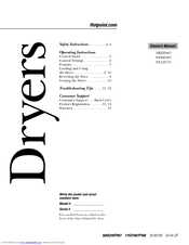 Hotpoint DRYERS NVLR333 Owner's Manual