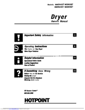 Hotpoint DRYER NWXR473ETNKXR473ET Owner's Manual