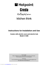 Hotpoint C120E Instructions For Installation And Use Manual
