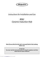 Hotpoint BE82 Instructions For Installation And Use Manual