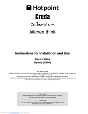 Hotpoint Creda EC6005 Instructions For Installation And Use Manual