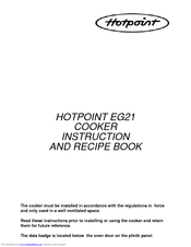 Hotpoint EG21 Instruction And Recipe Book