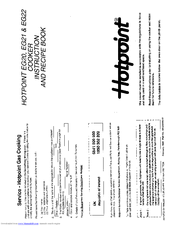 Hotpoint EG20 Instruction And Recipe Book