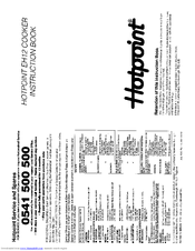 Hotpoint EH12 Instruction Book