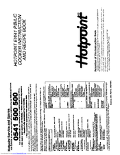 Hotpoint EW41 B Instruction And Recipe Book