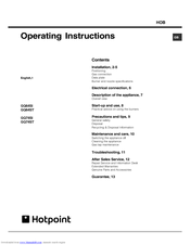 Hotpoint GQ74SI Operating Instructions Manual