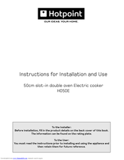 Hotpoint H050E Instructions For Installation And Use Manual