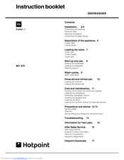 Hotpoint BFI 670 Instruction Booklet