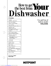 Hotpoint HDA2600K Use And Care Manual