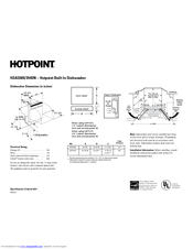 Hotpoint HDA3500NBB - Dishwasher w/ 5 Wash Cycles 6PUSHBTN Specification Sheet