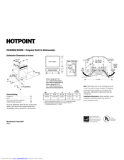 Hotpoint HDA3500NCC - Dishwasher w/ 5 Wash Cycles Specification Sheet