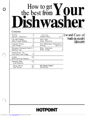 Hotpoint HDA489 Use And Care Manual