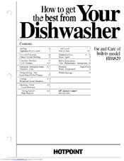 Hotpoint HDA829 Use And Care Manual