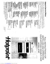 Hotpoint 6192 Full Instructions For Installing And Operating